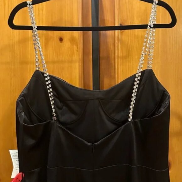 Mac Duggal Charmeuse Rhinestone Strap Trumpet Gown NWT - Picture 7 of 7